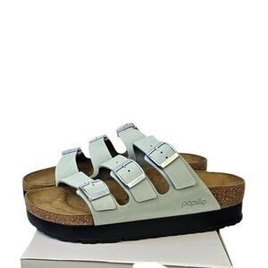 Papillio Birkenstock Florida Flex Platform Triple-Strap Sandal, Sage,Narrow 40/9
